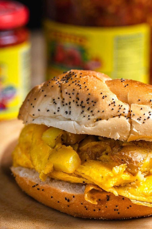 egg and potato sandwich