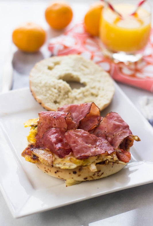 premium egg meat and cheese sandwich