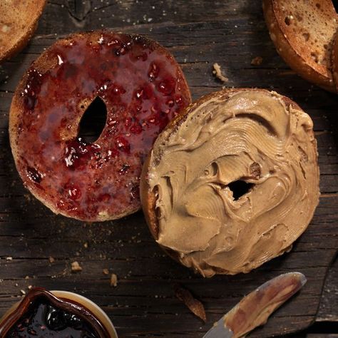 peanut butter and jelly bagel