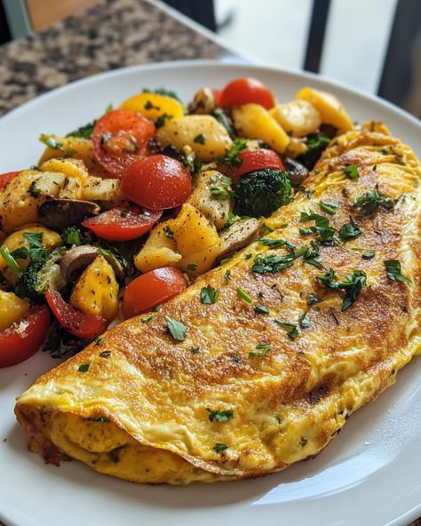 Veggie omelet platter